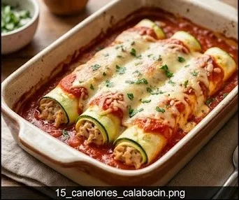 Zucchini-Cannelloni gefüllt mit natürlichem Thunfisch