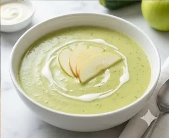 Zucchini-Cremesuppe mit leichtem Schmelzkäse