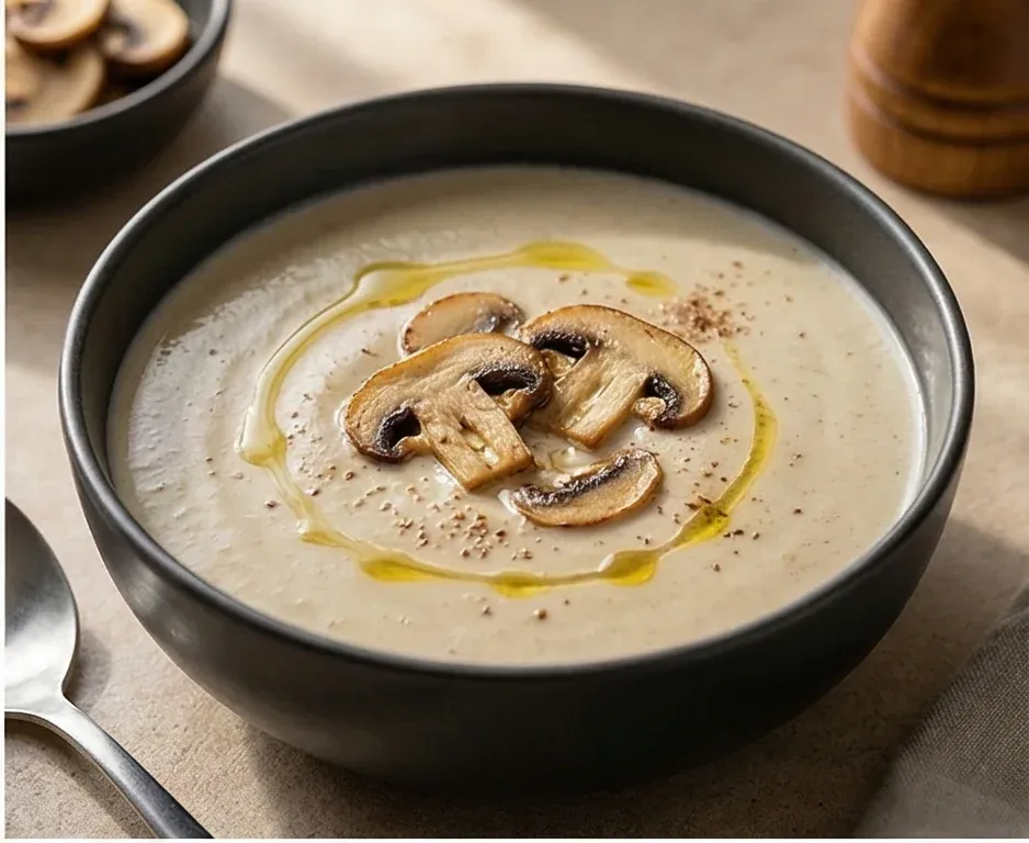 Champignon-Lauch-Cremesuppe mit Hafermilch
