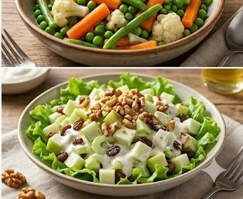 Leichter Waldorf-Salat mit griechischem Joghurt und Walnüssen