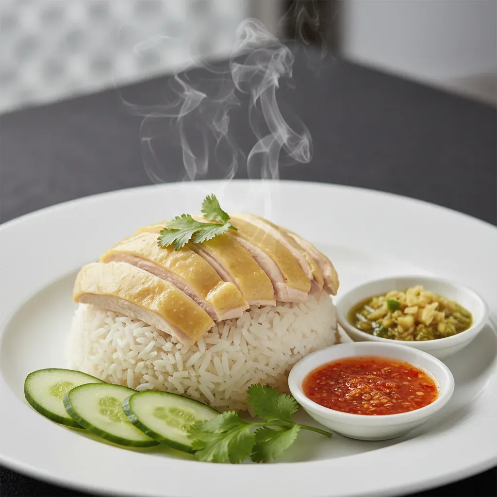 Der Authentische Hainanese Chicken Rice: Singapurs Seele auf dem Teller