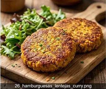 Rote-Linsen-Curry-Burger