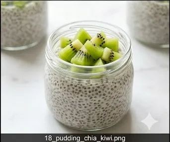 Chia-Pudding mit Mandelmilch und Kiwi