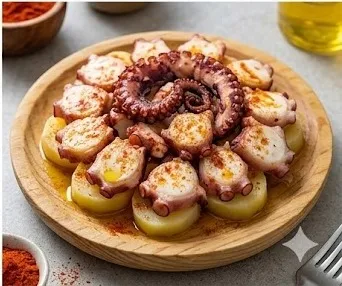 Galizischer Oktopus mit gedämpften Kartoffeln