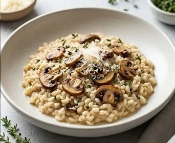 Gerstenrisotto mit Champignons und Thymian